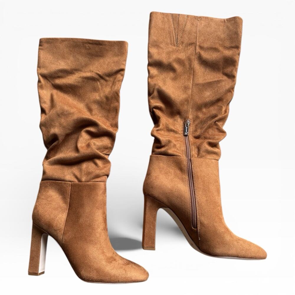 Jessica Simpson Knee Slouch Brown Classic Y2K Statement Heel Boots Women 9.5M - Picture 3 of 10